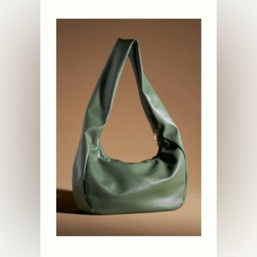 Vegan Leather Sage Green Hobo bag - By Anthropologie - NWT - Picture 7 of 8